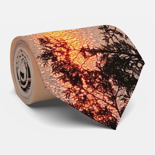 Grenswater Zonsondergang Stropdas (Opgerold)