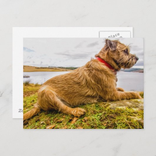 Grenswerper olie verf-effect Gedrukt Briefkaart (Voorkant / Achterkant)