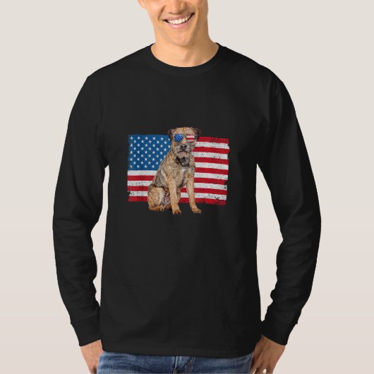 Grenswerper vader mama Amerikaanse vlag 4e van J T-shirt (Voorkant)
