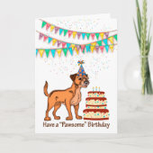 Grenswerper van de hond van de verjaardag met de k kaart (Voorkant)