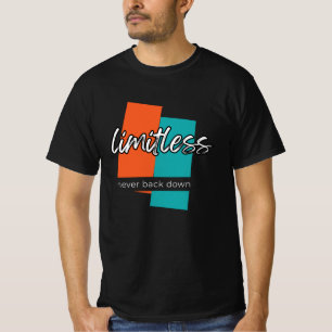 Grenzeloos Nooit Opgeven Typografie Motiverend T-shirt