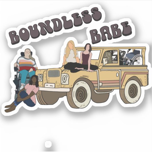 Grenzeloze Babe Retro hydrokolf Sticker (Voorkant)