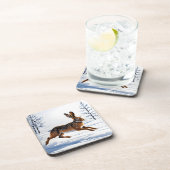 Grenzeloze Haas Vrijheid in Sneeuw Bier Onderzetter (Rechterzijde)