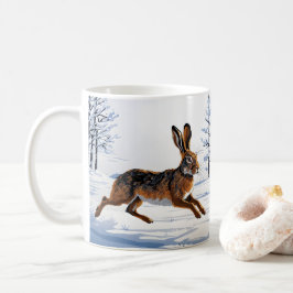 Grenzeloze Haas Vrijheid in Sneeuw Koffiemok
