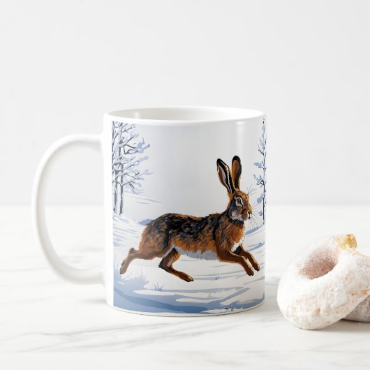 Grenzeloze Haas Vrijheid in Sneeuw Koffiemok (Met donut)