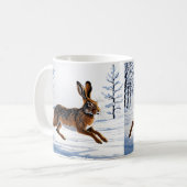 Grenzeloze Haas Vrijheid in Sneeuw Koffiemok (Voorkant links)