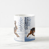 Grenzeloze Haas Vrijheid in Sneeuw Koffiemok (Center)