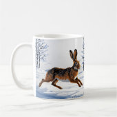 Grenzeloze Haas Vrijheid in Sneeuw Koffiemok (Links)