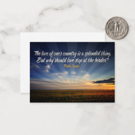 "Grenzeloze liefde" Inspirerend Quote Notitiekaartje