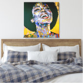 Grenzeloze schoonheid in goud canvas afdruk (Insitu (Slaapkamer))