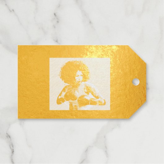 Grenzeloze Vrouw Folie Gift Label (Voorkant (horizontaal))