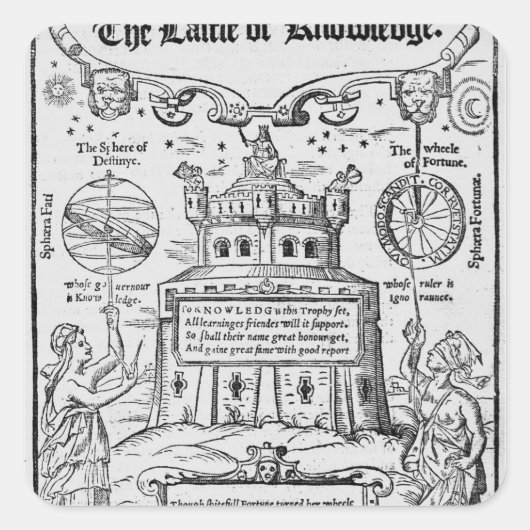 Grenzen aan het "kasteel van de kennis" vierkante sticker (Voorkant)