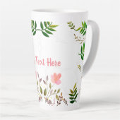 Grenzen, bladeren en bloemen latte mok (Rechterhoek)