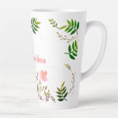 Grenzen, bladeren en bloemen latte mok (Rechts)