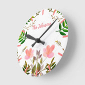 Grenzen, bladeren en bloemen ronde klok (Hoek)