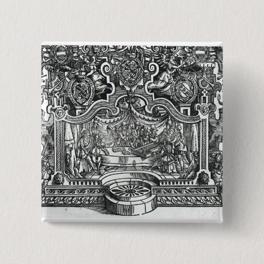 Grenzen van "Messes" door Roland de Lassus Vierkante Button 5,1 Cm (Voorkant)