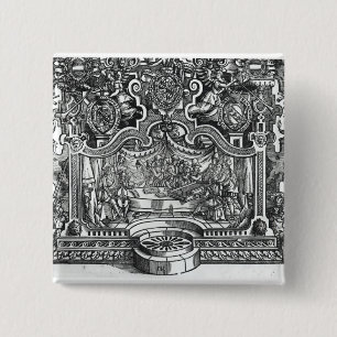 Grenzen van "Messes" door Roland de Lassus Vierkante Button 5,1 Cm
