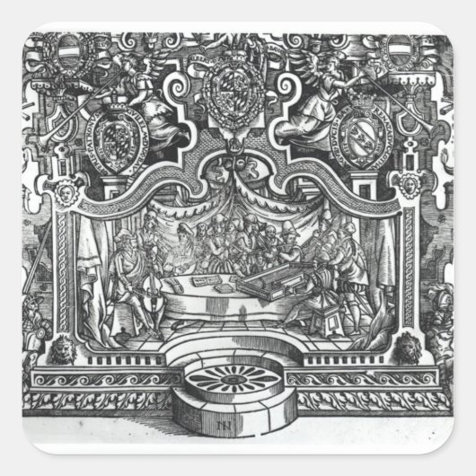 Grenzen van "Messes" door Roland de Lassus Vierkante Sticker (Voorkant)