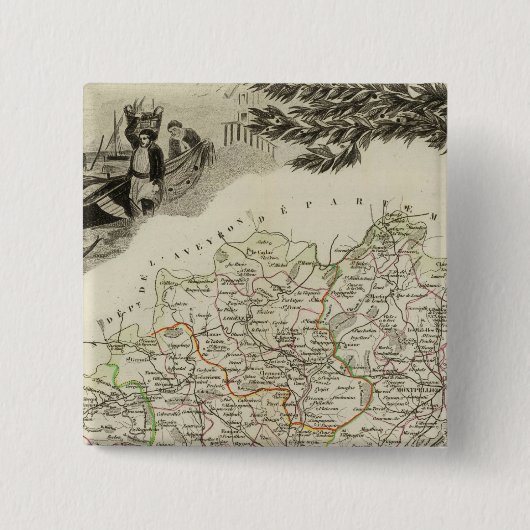 Grenzen Vierkante Button 5,1 Cm (Voorkant)