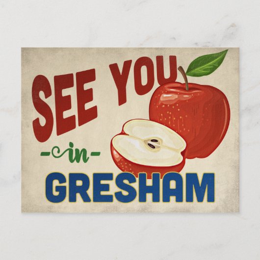 Gresham Oregon Apple - Vintage Travel Briefkaart (Voorkant)
