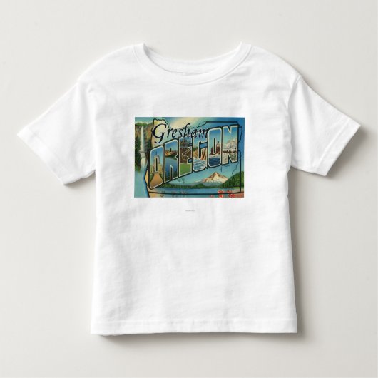 Gresham, Oregon - Grote Letter-scènes Kinder Shirts (Voorkant)