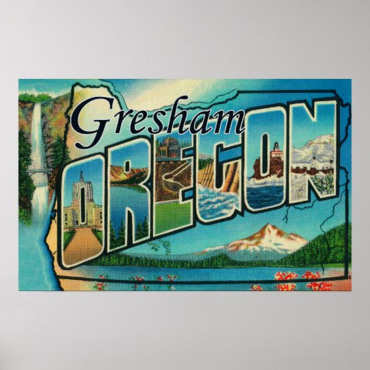 Gresham, Oregon - Grote Letter-scènes Poster (Voorkant)