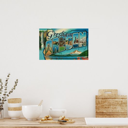 Gresham, Oregon - Grote Letter-scènes Poster (Keuken)