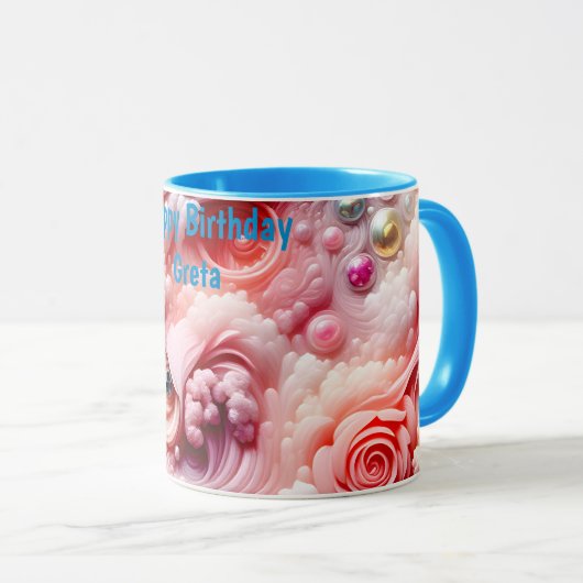 GRETA ~ Abstract Pattern 3D ~ Pinks~ Mok (Voorkant rechts)