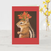 Greta de chipmunk kaart (Gele Bloem)
