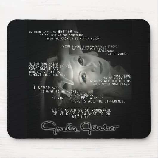 Greta Garbo Quote Muismat (Voorkant)