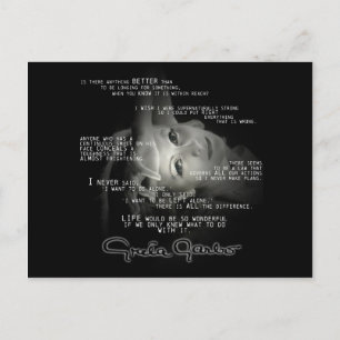 Greta Garbo Quote Post Kaart