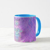 GRETA ~ GLANZEND 3D Glanzend Groen Paarse Blauw ~  Mok (Voorkant rechts)