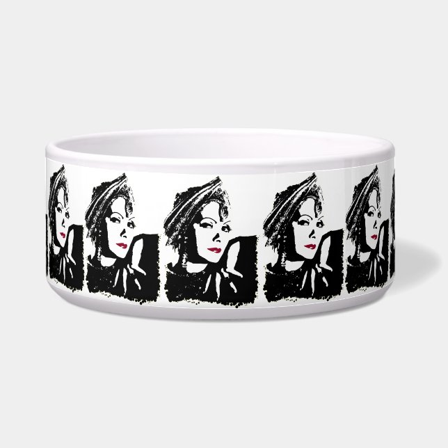 Greta in Black and White Voerbakje (Voorkant)