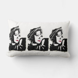 Greta in Black en White Lumbar Cushion Kussen