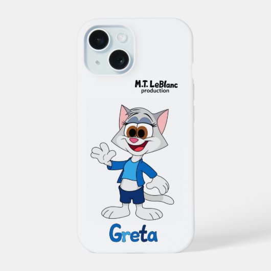 Greta Kitty iPhone Hoesje 15 Case (Achterkant)