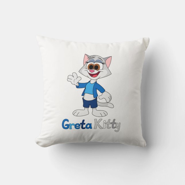 Greta Kitty Worpkussen Kussen (Voorkant)