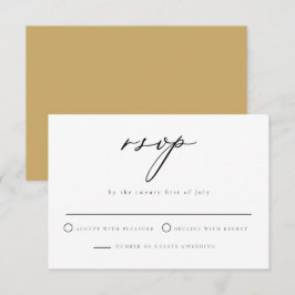 GRETA Minimalistische Mosterd Script Trouw RSVP Ka Kaart