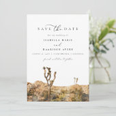GRETA Waterverf Joshua Tree Photo Save the Date Kaart (Staand voorkant)