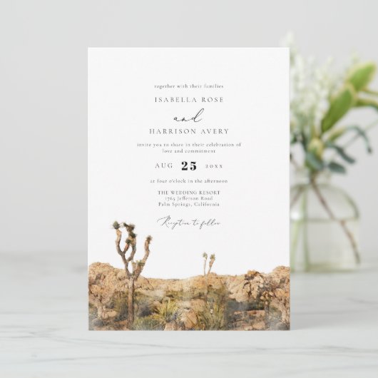 GRETA Waterverf Joshua Tree Weddenschap Kaart (Staand voorkant)