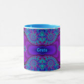 GRETA ~ Zany 3D ~ Blue, Green and Paars Mok (Midden)