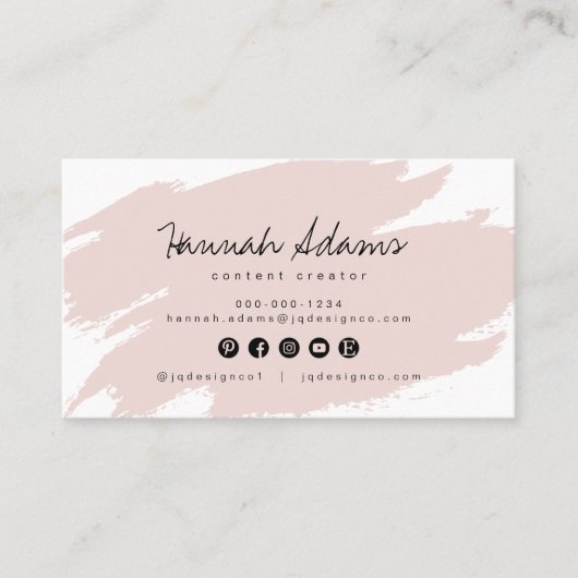 GRETCHEN | Blush Smudge modern Small Makeup-merk Visitekaartje (Voorkant)