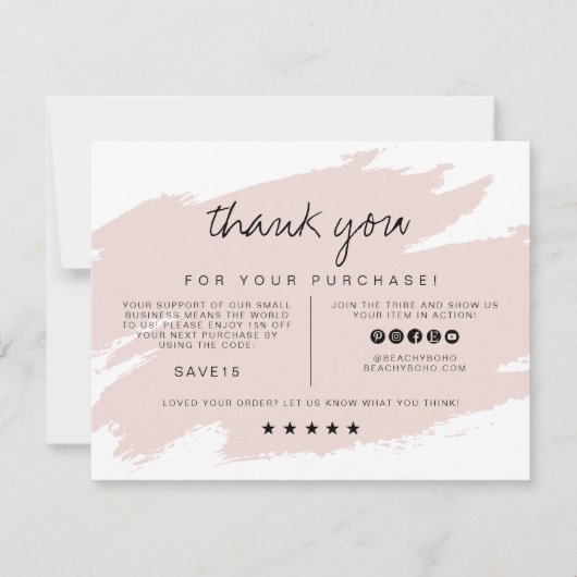 GRETCHEN | Blush Smudge Small Business Hartelijk d Kaart (Voorkant)