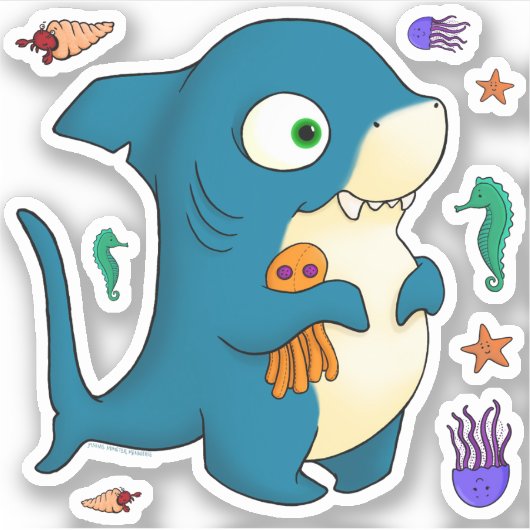 Gretchen de Baby Shark, sticker set (Voorkant)
