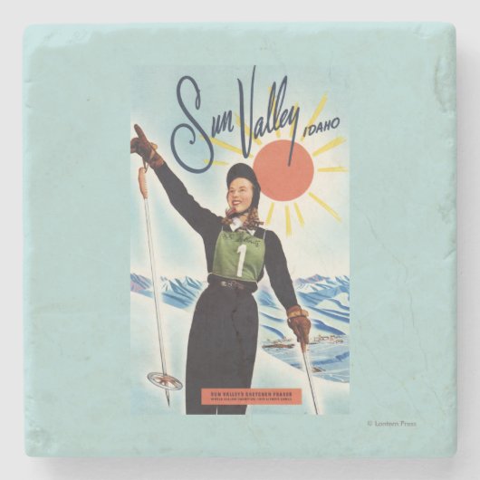 Gretchen Fraser Advertisement Poster Stenen Onderzetter (Voorkant)