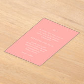 Gretchen Koraal Roze Elegante Huwelijk Acryl Uitnodigingen (Laagn)