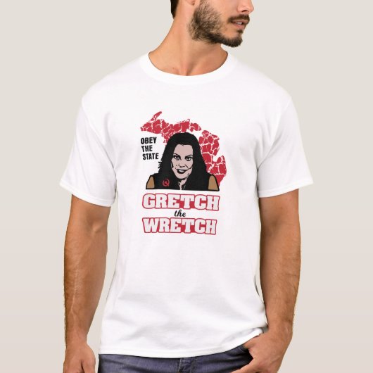 GRETCHEN WHITMER - OBEY THE STATE - MICHIGAN GOV T-SHIRT (Voorkant)