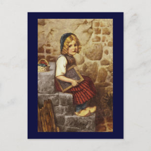 Gretel met Schoolwork Briefkaart