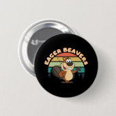 Gretige Bevers Ronde Button 5,7 Cm (Voorkant /achterkant)