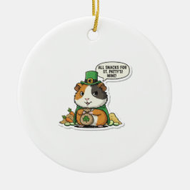 Gretige Cavia Kabouter St. Patrick's Dag Keramisch Ornament