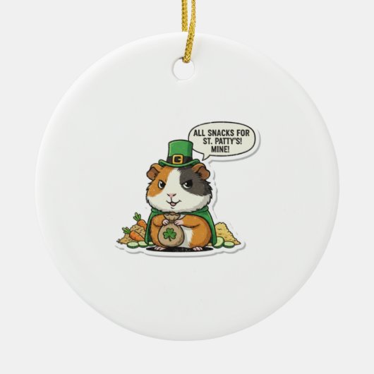 Gretige Cavia Kabouter St. Patrick's Dag Keramisch Ornament (Voorkant)